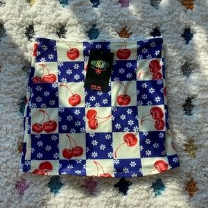 O-mighty Cherry Check Mini Skirt